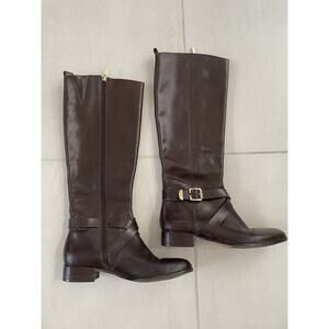 Louise et Cie Lienz Boots Knee High Leather Side Zip FLAWS